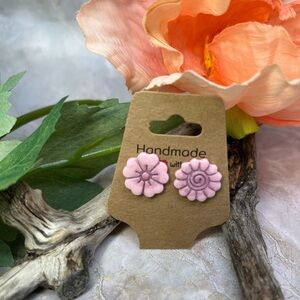 Polymer clay, Flower studs Earrings